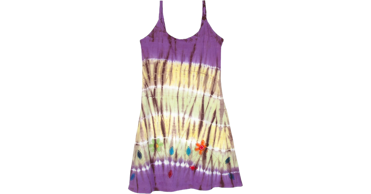 Purple yellow tie dye midi length jersey cotton dress  dresses Purple yellow tie dye midi length jersey cotton dress  dresses