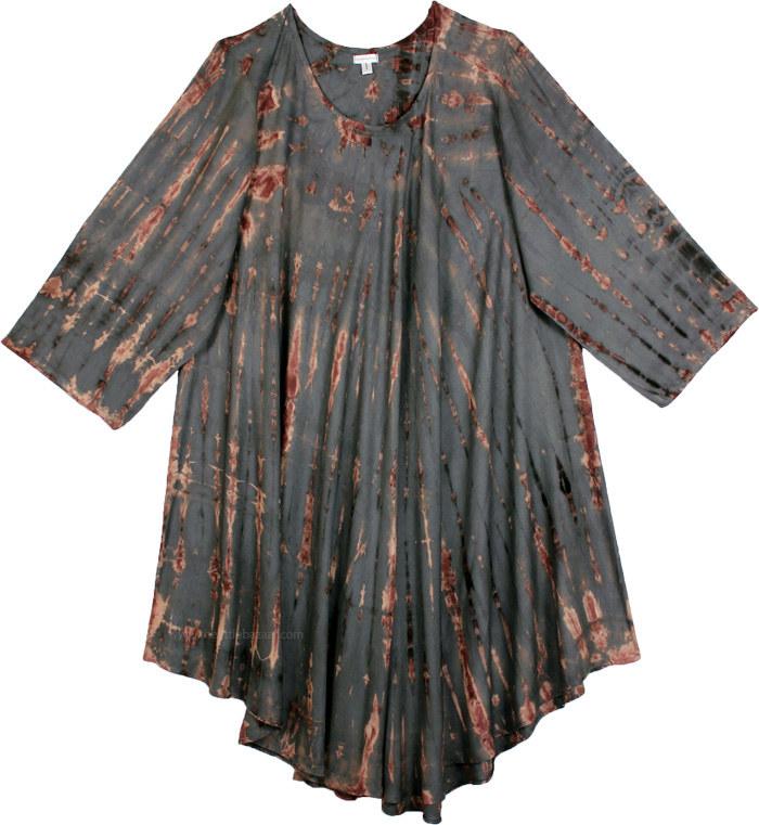 Amethyst Smoke Grey Umbrella Tie Dye Dress