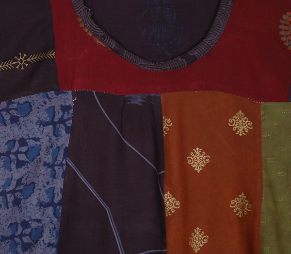 Hippie Vibes Mixed Patchwork Rayon Midi Dress