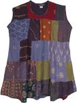 Western Winter Sleeveless Dress Top with Mixed Patchwork [8287]