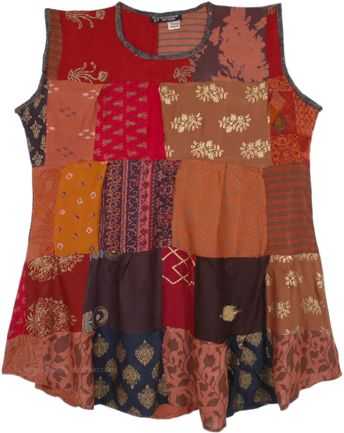 indian Summer Contemporary Patchwork Dress Top