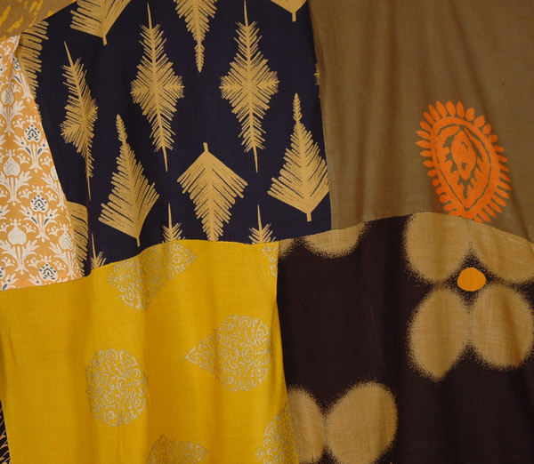 XL Boho Mixed Patchwork Rayon Midi Dress