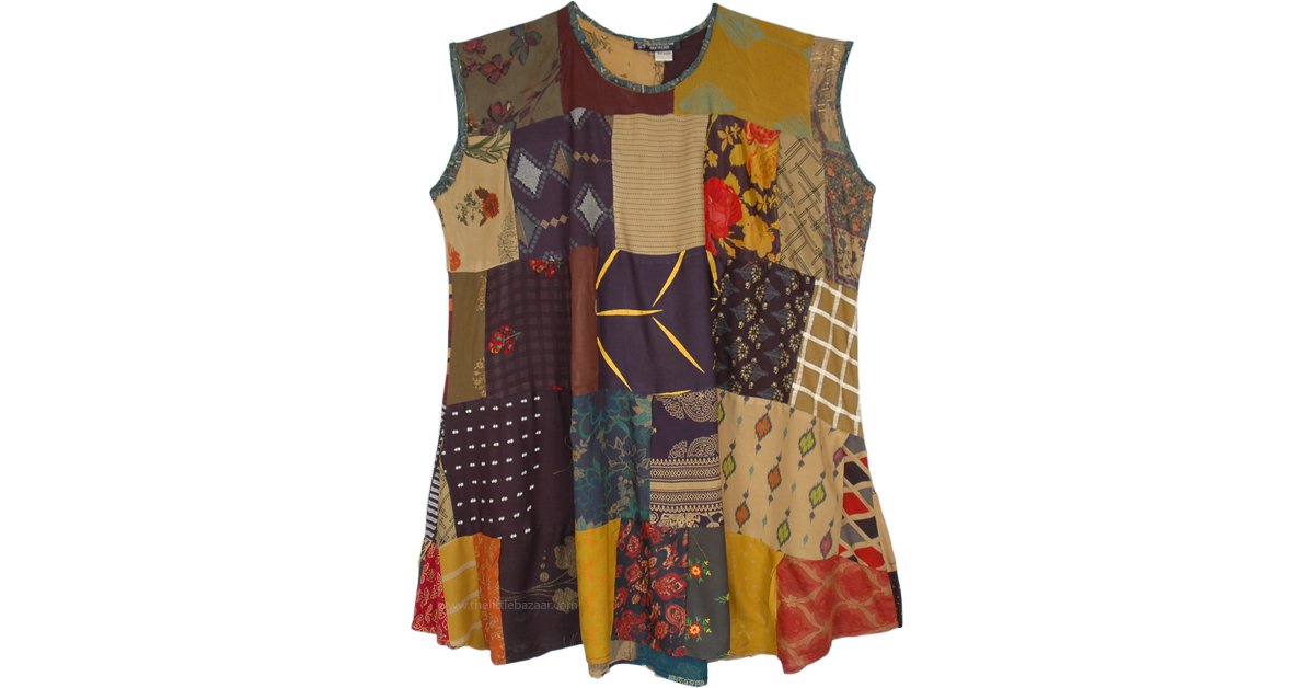 Vintage Bohemian Assorted Patchwork Dress Top | Dresses | Multicoloured ...