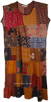 Brown Bush Assorted Vintage Patchwork Long Dress
