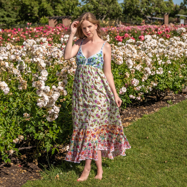 The Secret Garden Sleeveless Cotton Long Dress