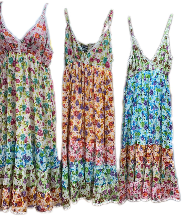 Summer Tones Floral Cotton Sleeveless Midi Dress | Dresses ...