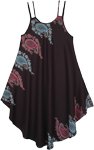 Black Summer Jumpsuit Dress with Ethnic Paisley Print [8535]