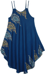 Blue Summer Jumpsuit Dress with Ethnic Paisley Print [8536]
