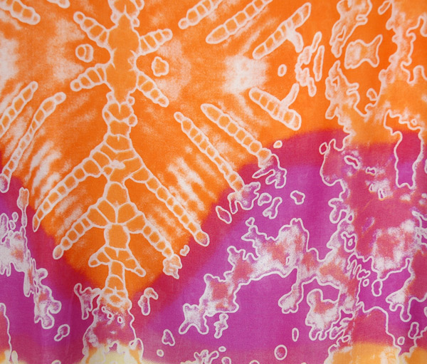 Orange Summer Printed Tie Dye Short Beach Dress