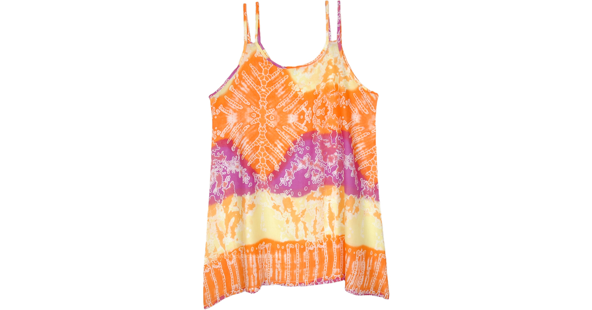 princess polly baby blue dress Orange Summer Printed Tie Dye Short Beach Dress in Rayon by TLB