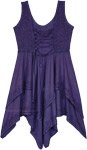 Eggplant Purple High Low Western Dress with Embroidery Details