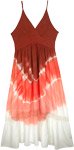 Seismic Red Tie Dye Sleeveless Summer Dress with Lace Details