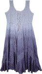 Embroidered Rayon Dress in Lavender Blue Ombre [8608]