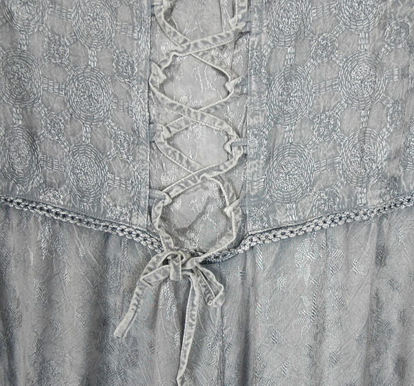 Grey Glamour Stonewashed Short Dress with Embroidery