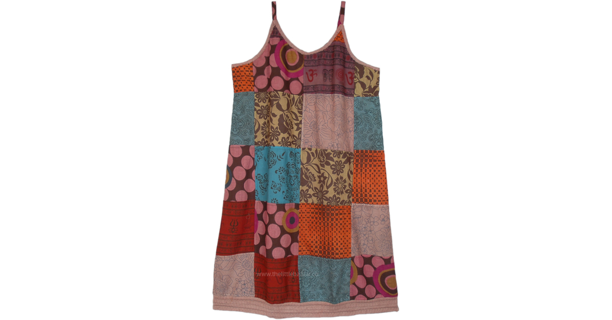 Plus Size True Earthen Patchwork Hippie Cotton Dress Dresses