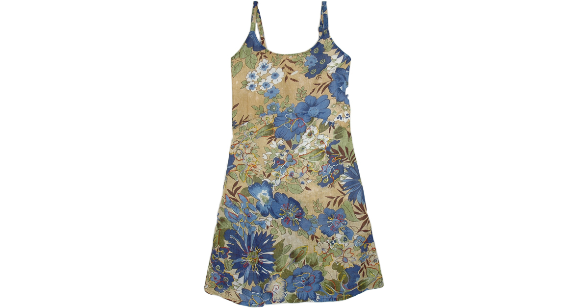Blue Pottery Floral Dress with Embroidered Details | Dresses | Blue ...