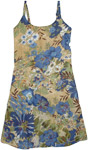 Blue Pottery Floral Dress with Embroidered Details