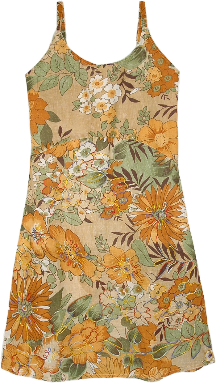 Sunny Fields Bright Dress with Embroidery Details