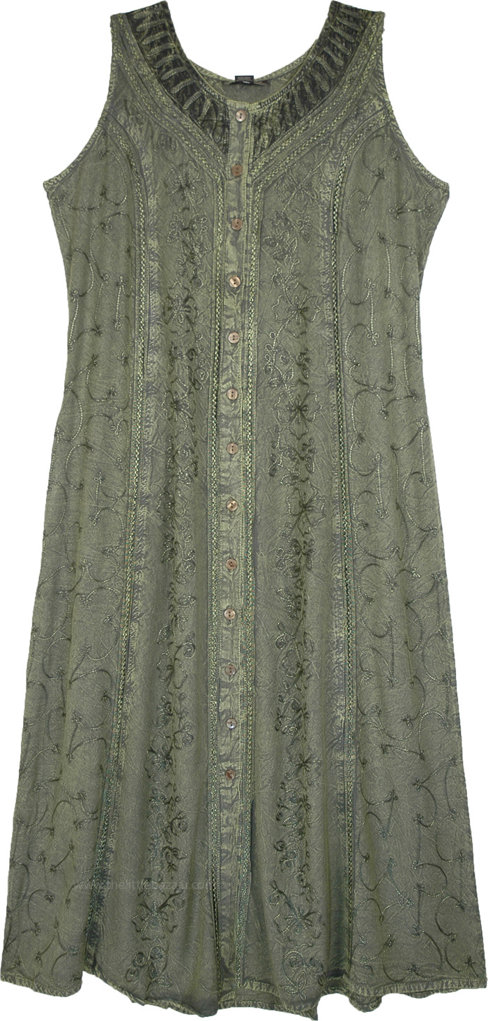 Plus Size Jade Wonderland Rayon Maxi Dress with Floral Embroidery ...