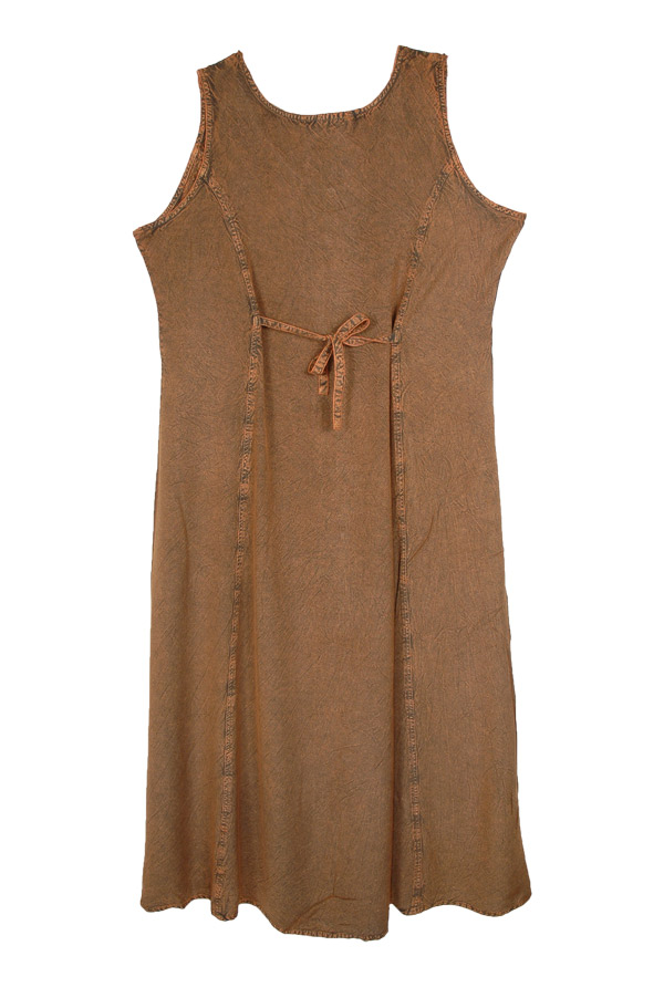 Rustic Carnival Rayon Maxi Dress with Floral Embroidery