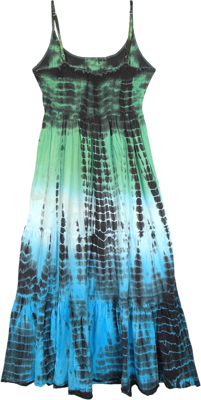 Aurora Tie Dye Jersey Cotton Midi Sundress | Dresses | Blue | Sleeveless,  Tie-Dye