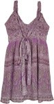 Summer Jumpsuit Dress with Ethnic Paisley Print in Purple [8886]