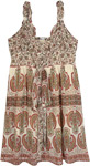 Beige Paisley Garden Printed Midi Dress