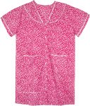Tropic Flowers Printed Ladies Night Dress in Pink [8894]
