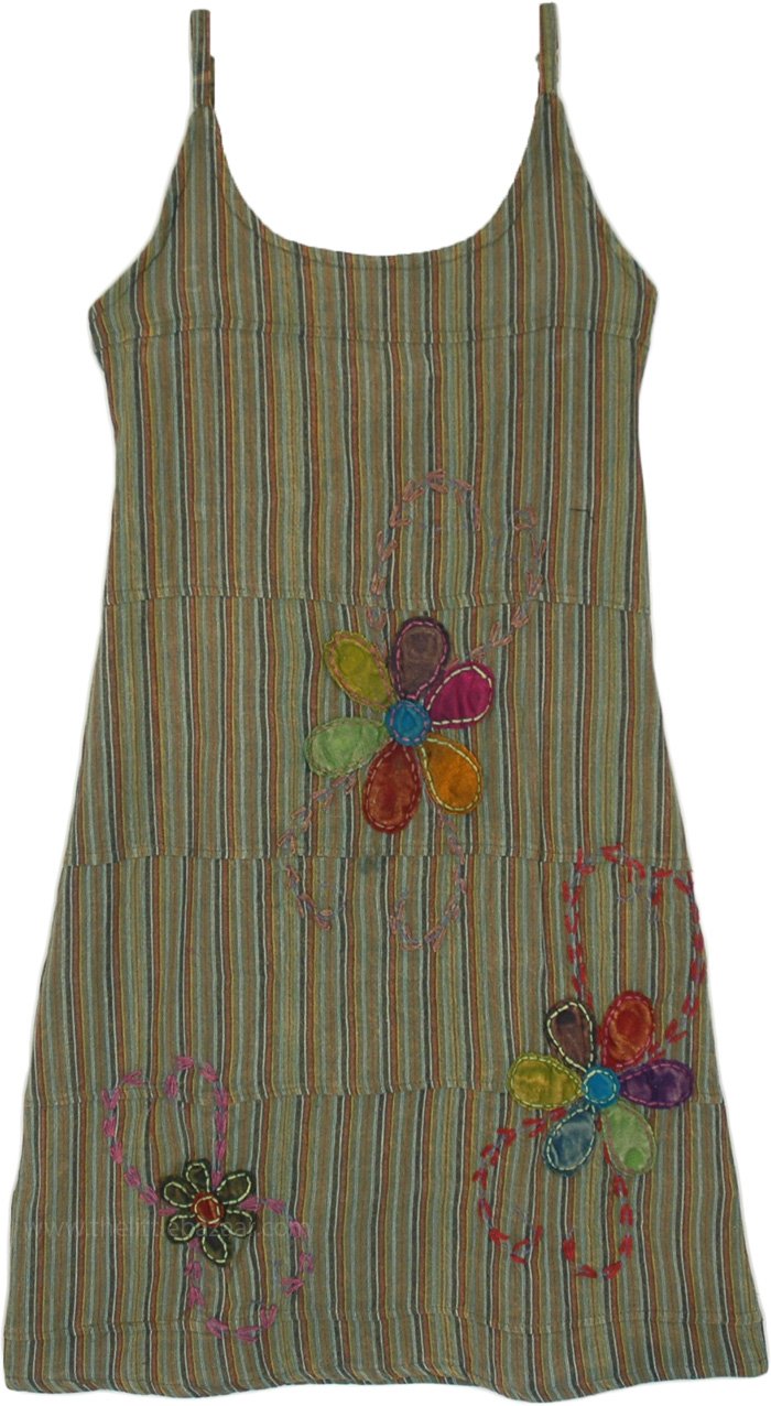 Spring Waterfall Summer Dress with Embroidery