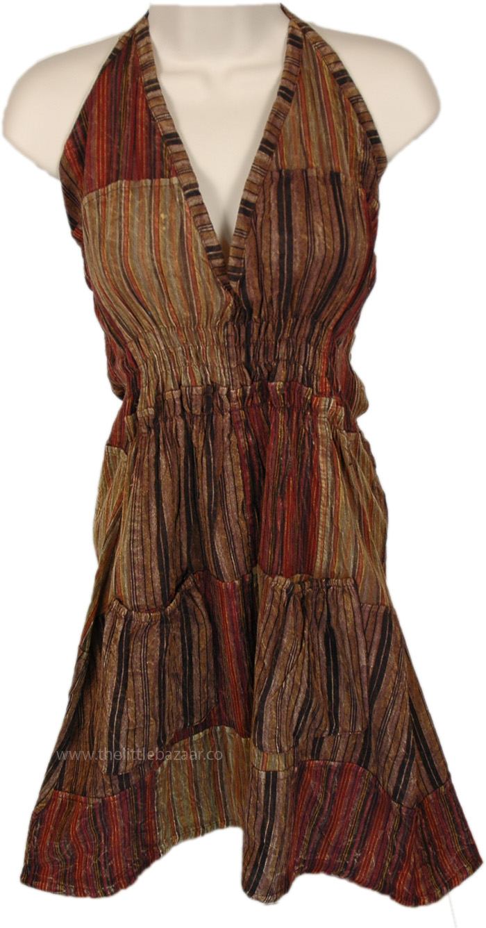 Redwood Foliage Alluring Halter Top Dress