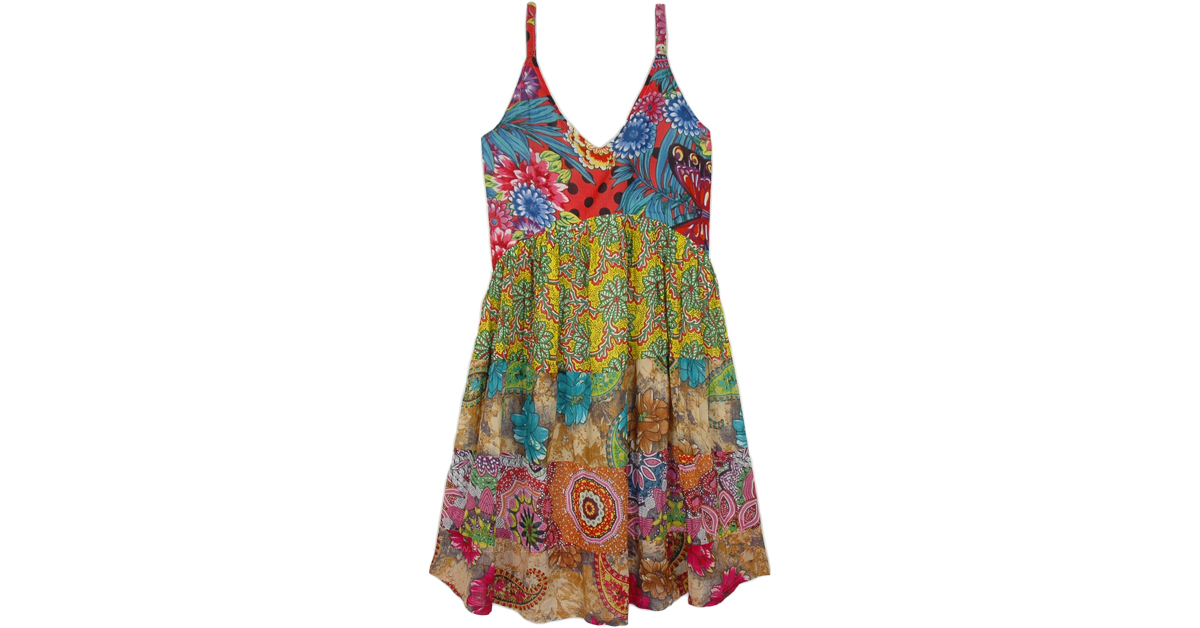 Carousel Carnival Floral Cotton Sleeveless Midi Dress | Dresses ...