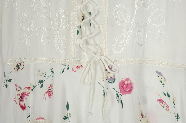 Vanilla Cream Summer Dress with Floral Print