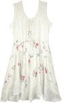 Vanilla Cream Summer Dress with Floral Print