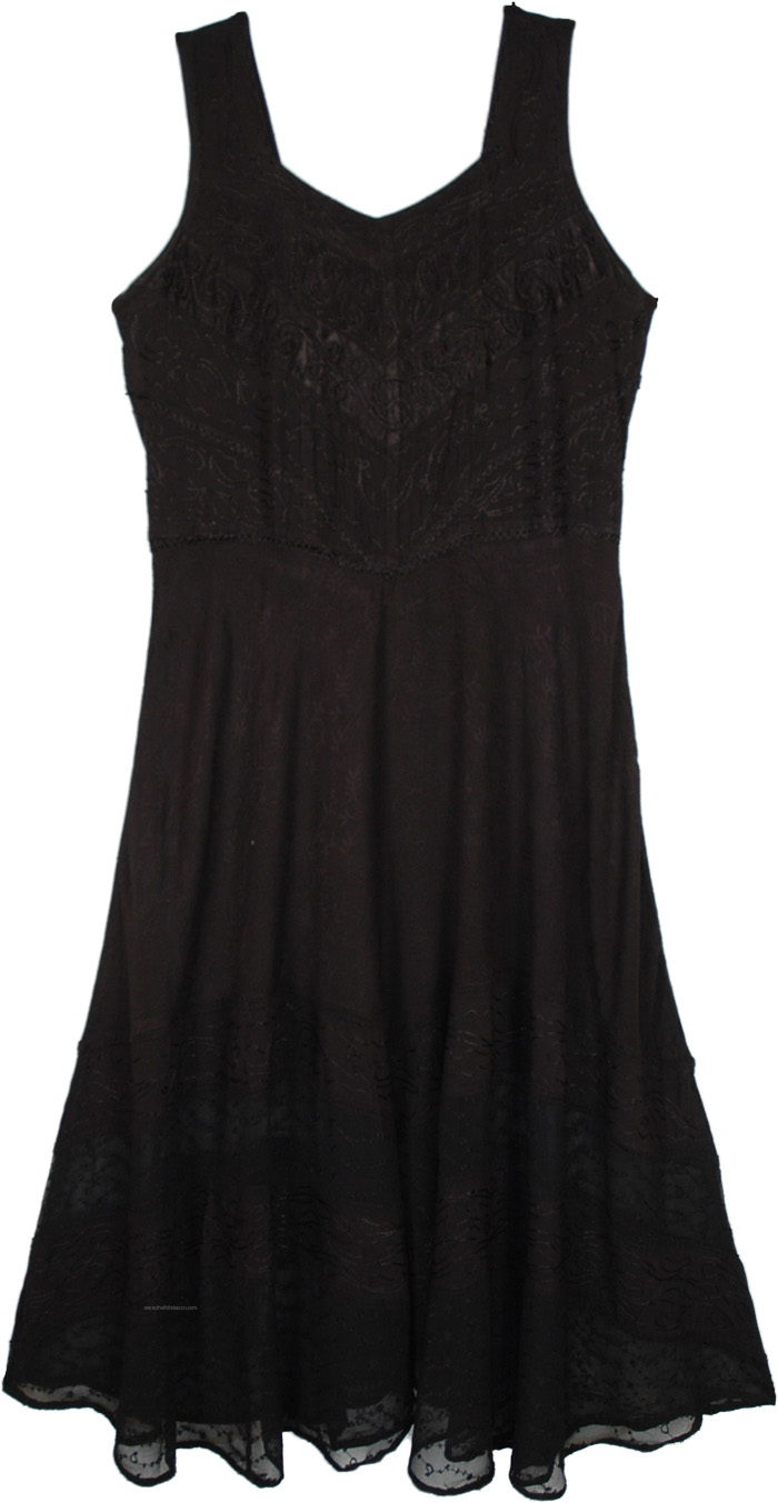 Renaissance Beauty Black Tank Dress in Large Plus