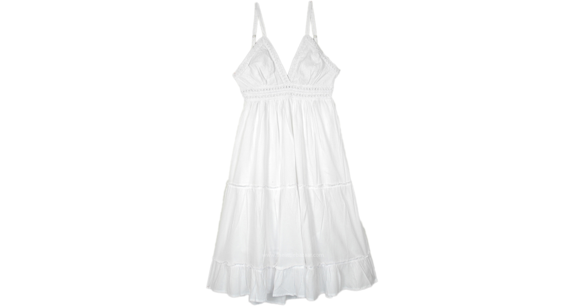 Shining Ice White Spaghetti Strap Dress | Dresses | White | Sleeveless