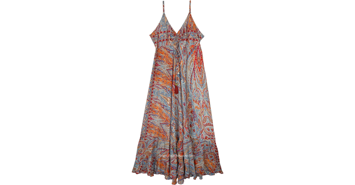 grey and orange dress Sunset Sleeveless Maxi Long bb-oz-diaries