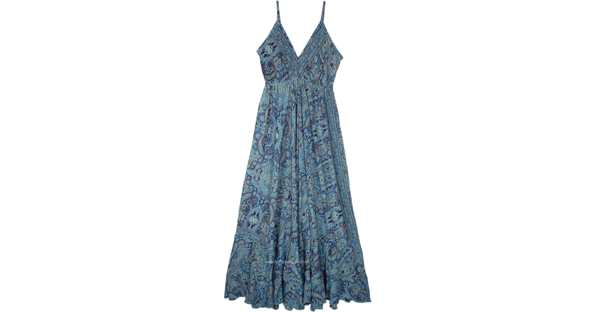 Symphony Of Blues Maxi Long Dress | Dresses | Blue | Sleeveless ...