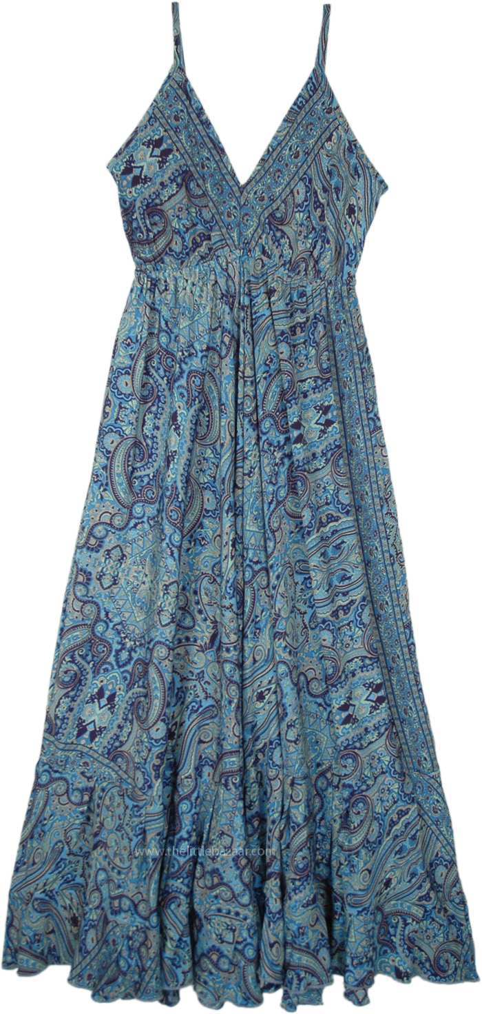 Symphony Of Blues Maxi Long Dress