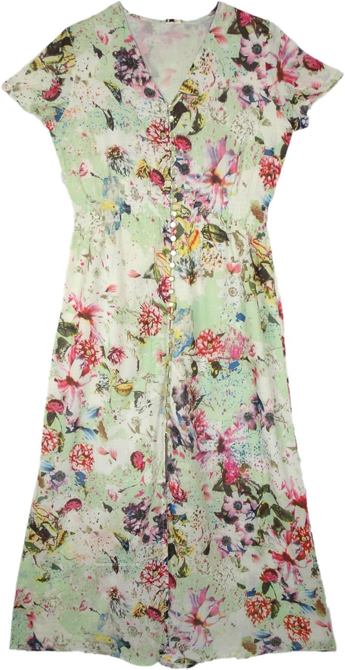 Garden Musk Floral Cotton Long Dress