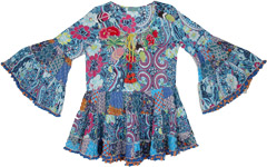 Moroccan Night Printed Bell Sleeve Dress