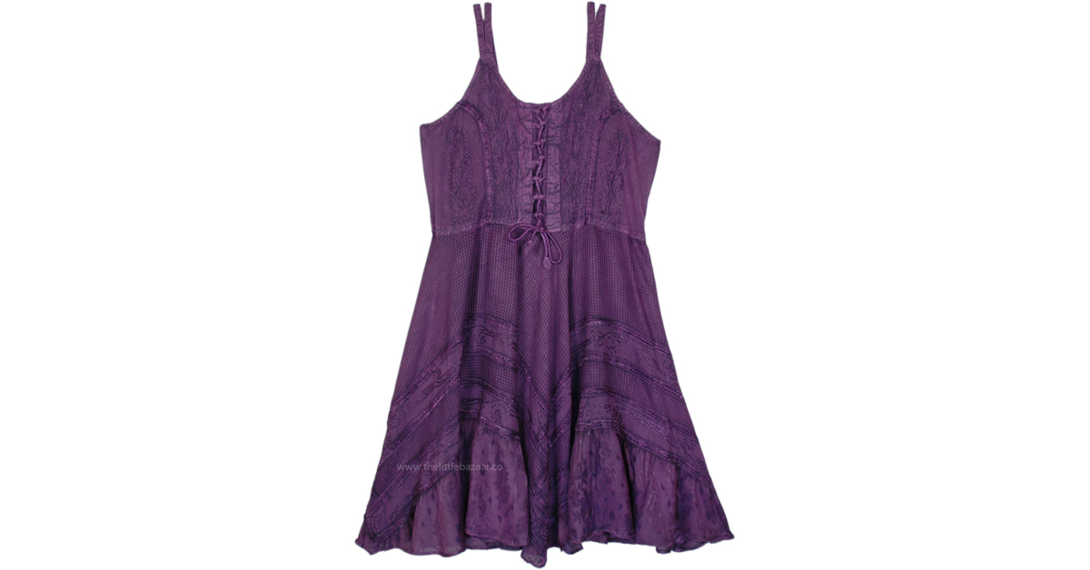 chinese dress ladies Gown Dress, Boho Maxi Dress, Loose Dress, Dwarf Purple Iris Blue / S