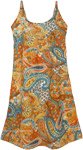 Sunny Day Orange Feminine Cotton Dress with Embroidery  [9435]