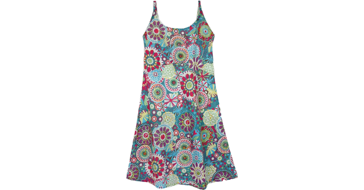 Floral Fiesta Bright Cotton Dress with Embroidery Details | Dresses ...