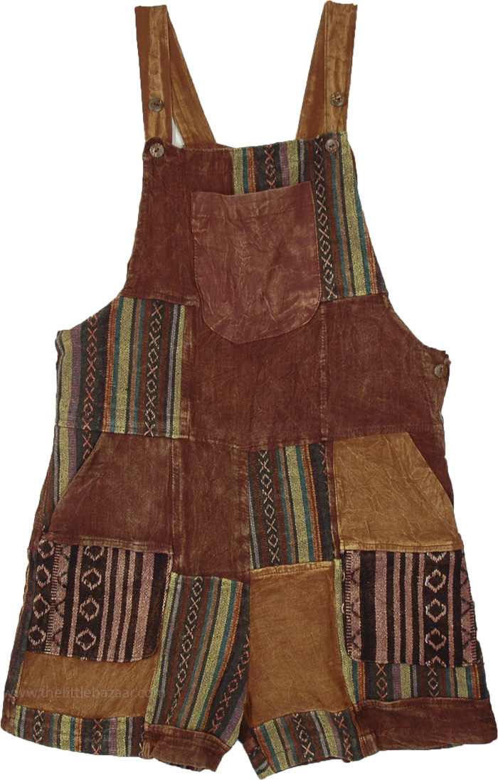 The Earth Dance Patchwork Romper with Pockets