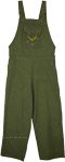 Bohemian Green Overalls in Cotton [9598]