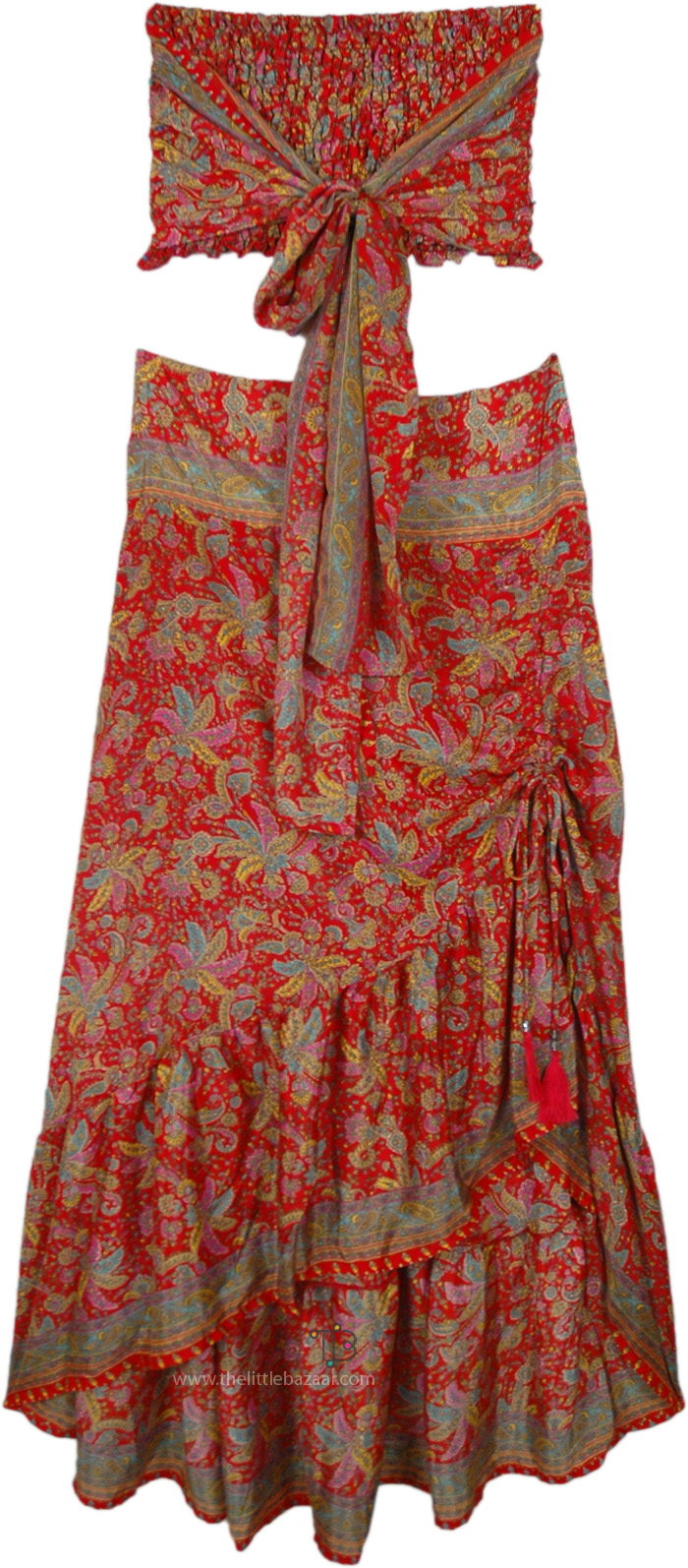 Summer Petals Skirt and Tube Top Set