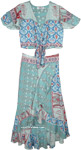Boho Short Sleeve Top and Skirt Coord Set