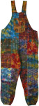 Woven Cotton Tie Dye Overalls Jumpsuit in Multicolor [9917]