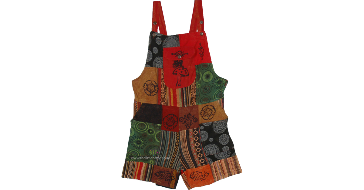 ロンパース・カバーオール little cotton clothes patchwork rompers little cotton clothes patchwork rompers ロンパース・カバーオール