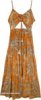Tangerine Paisley Tiered Boho Summer Maxi Dress
